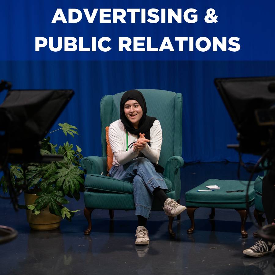 student speaking to a camera